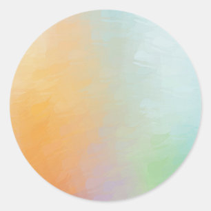 Sticker Rond Rose Rouge Jaune Bleu Modèle Abstrait Vide