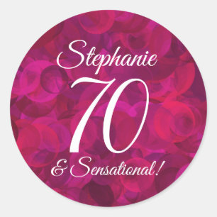 Sticker Rond  Rose rouge rose 70 et la préférence pour l'anni