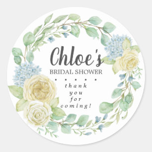 Sticker Rond Rose rustique Hydrangea Merci Fête des mariées