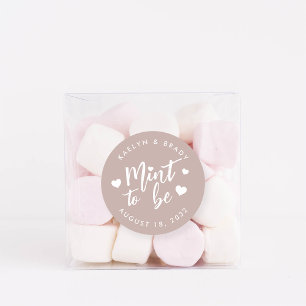 Sticker Rond Rose Taupe   Monnaie à être personnalisée mariage 