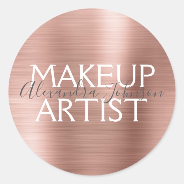 Sticker Rond Rosée Noire - Sceau Rose de maquillage d'huile d'o (Devant)