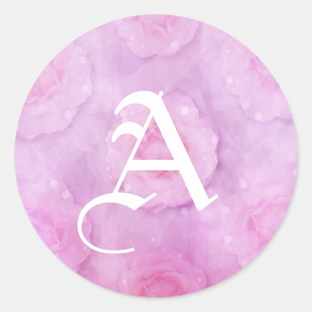 Sticker Rond Roses aquarelle (Devant)