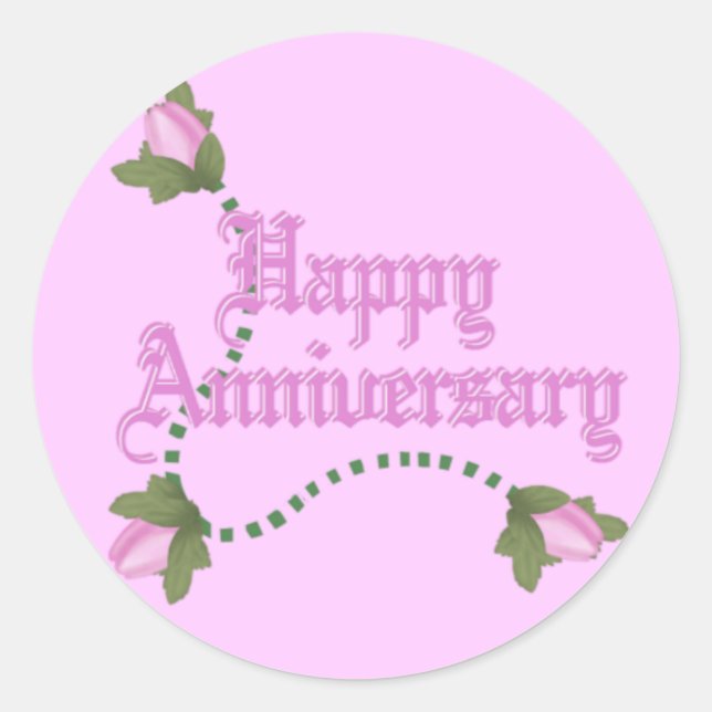 Sticker Rond Roses de l'anniversaire (Devant)