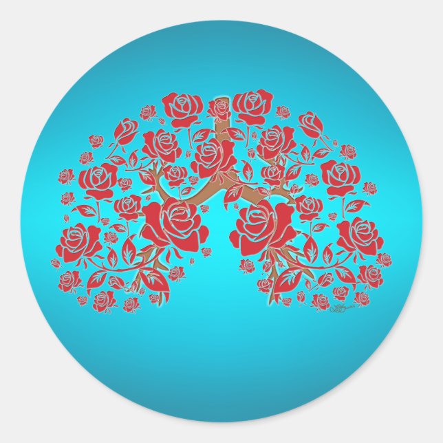 Sticker Rond Roses et espoir (Devant)
