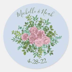 Sticker Rond Roses roses Jardin Printemps Mariage