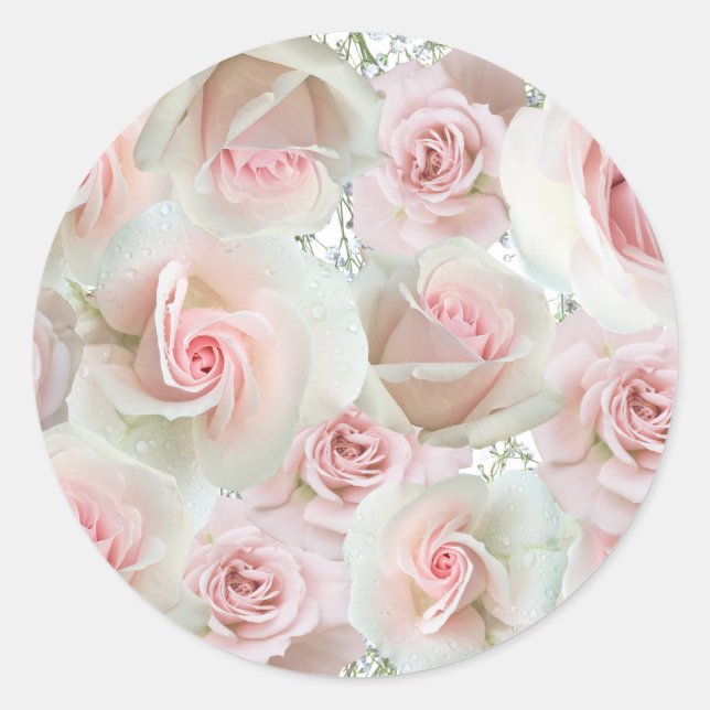 Sticker Rond Roses roses roses & Bébé's Respirer N'IMPORTE QUEL (Devant)