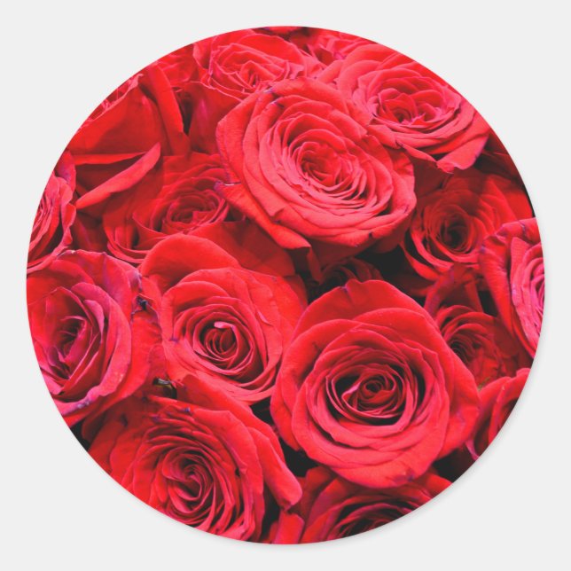 Sticker Rond Roses rouges (Devant)