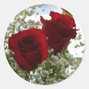 Sticker Rond Roses rouges