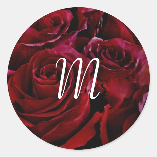 Sticker Rond roses rouges tout autour de l'origine (Devant)