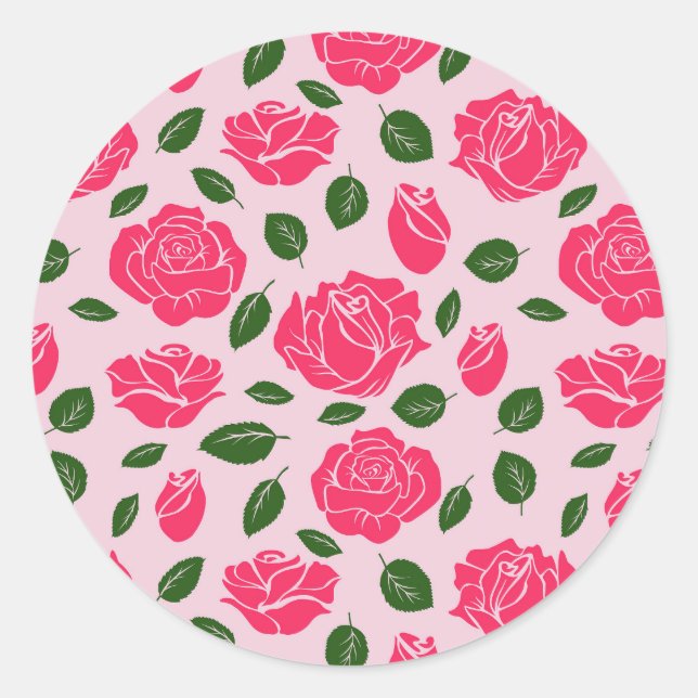 Sticker Rond Roses sur (Devant)