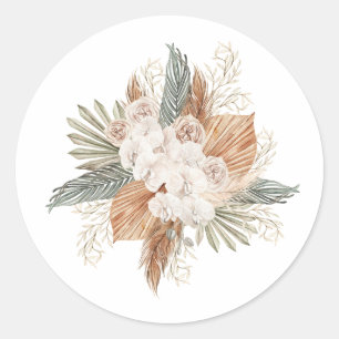 Sticker Rond Roses tropicaux