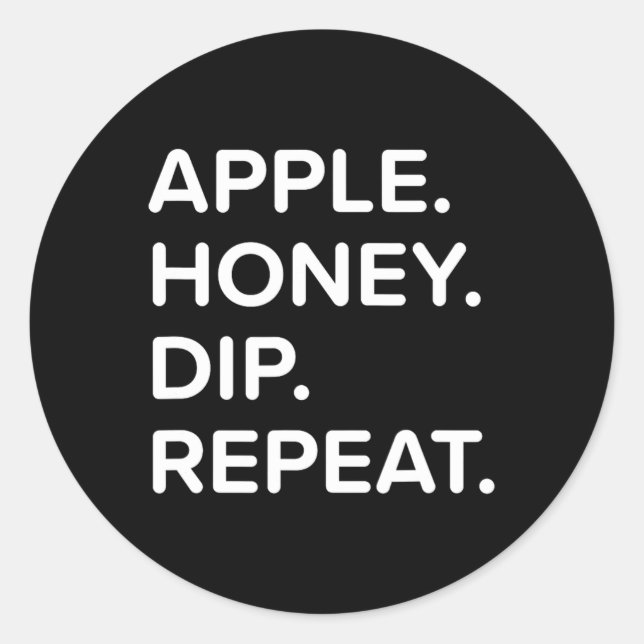 Sticker Rond Rosh Hashanah Honey Dip Repeat Jewish New Year 202 (Devant)
