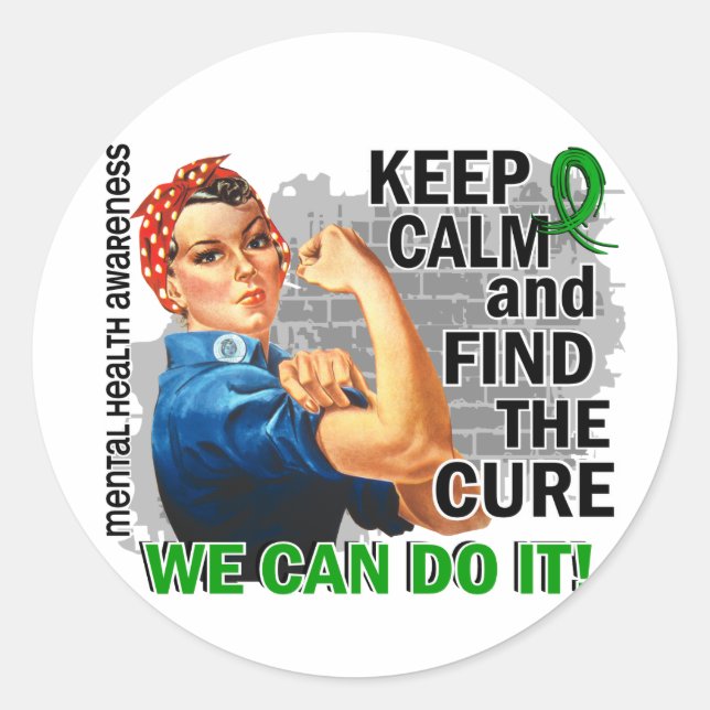 Sticker Rond Rosie Gardez le calme santé mentale.png (Devant)
