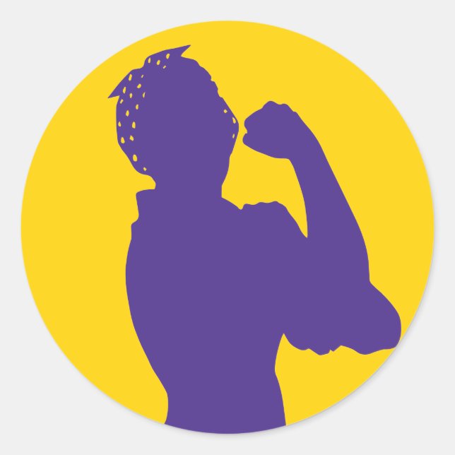 Sticker Rond Rosie l'autocollant Riveter avec des couleurs pers (Devant)