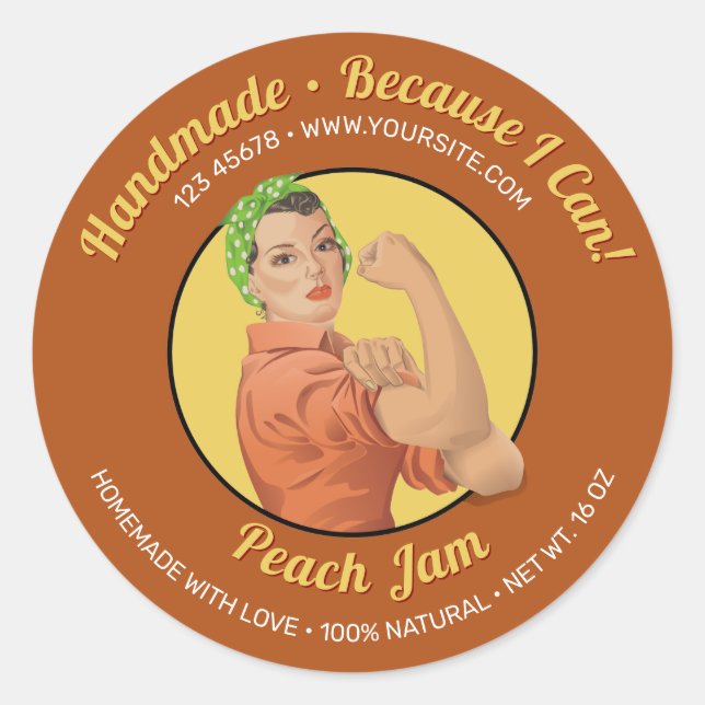 Sticker Rond Rosie the Riveter Jar Lid (Devant)
