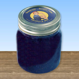 Sticker Rond Rosie the Riveter Jar Lid