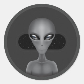 Sticker Rond Roswell Alien (Sticker)