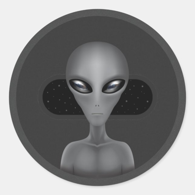 Sticker Rond Roswell Alien (Sticker) (Devant)