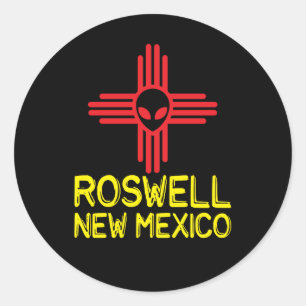 Sticker Rond Roswell Nouveau Mexique Zia Chef Alien