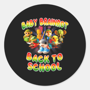 Sticker Rond Rotation cérébrale bébé italien retour à l'école p