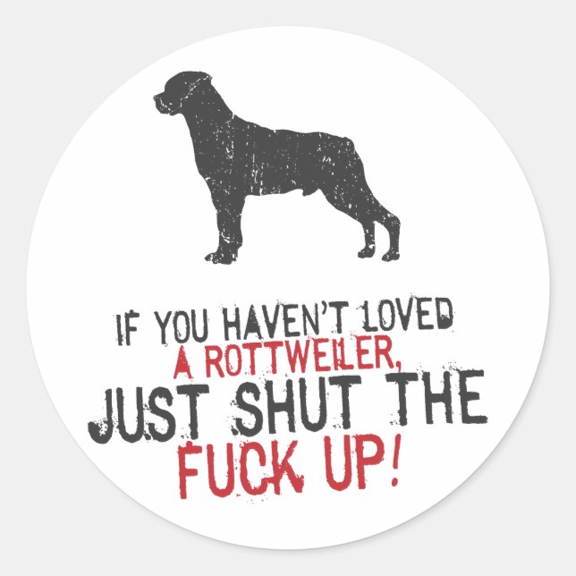 Sticker Rond Rottweiler (Devant)