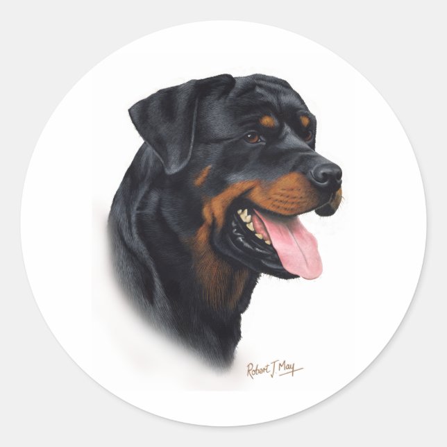 Sticker Rond Rottweiler (Devant)