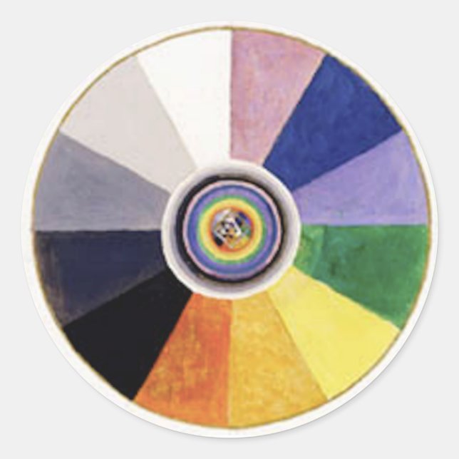 Sticker Rond Roue couleur, Art Abstrait fin (Devant)