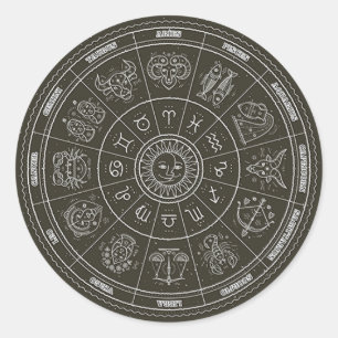 Sticker Rond Roue de constellation Zodiaque