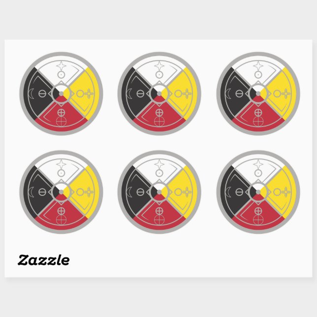 Sticker Rond Roue de médecine (Feuille)