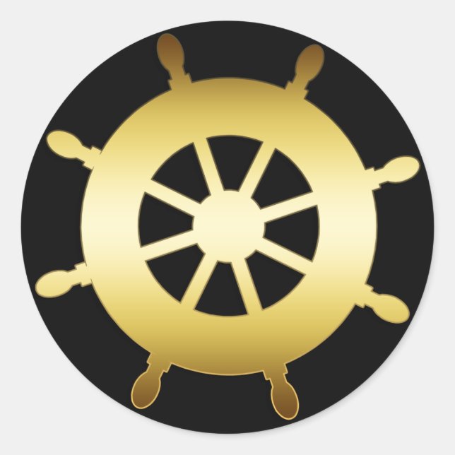 STICKER ROND ROUE DE NAVIRE OR (Devant)