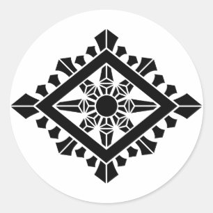 Sticker Rond Roue du dharma rhombique