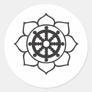 Sticker Rond Roue Lotus de Dharma