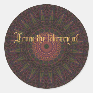 Sticker Rond Roue rose et verte Kaleidoscope