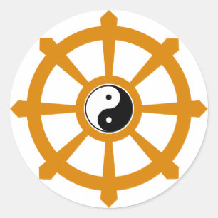 Sticker Rond Roue Yin Yang de Dharma