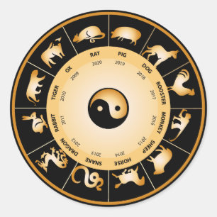 Sticker Rond Roue zodiaque chinoise