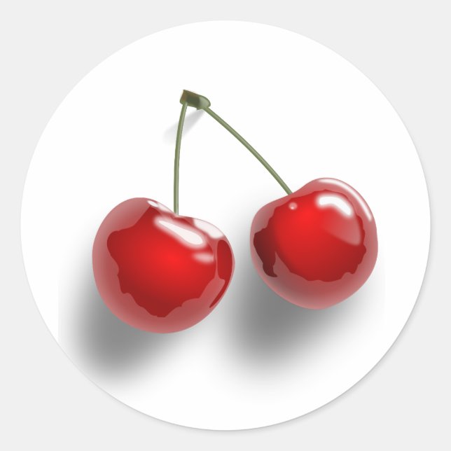 Sticker Rond rouge-31484 rouge deux fruits caricature cerises c (Devant)