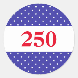 Sticker Rond Rouge Blanc & Bleu Patriotique 250