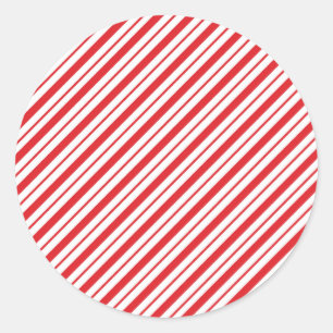 Sticker Rond Rouge Blanc canne à canne raypes Noël de Noël