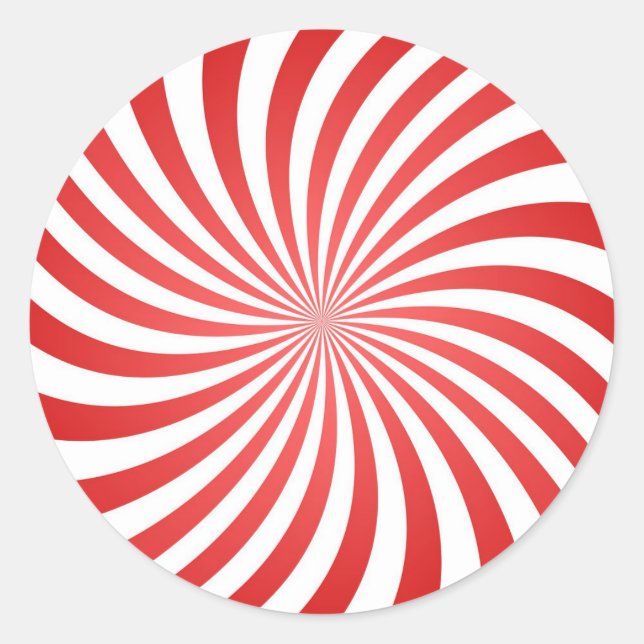 Sticker Rond Rouge blanc Cirque Sunburst Spiral Motif radial (Devant)