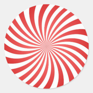 Sticker Rond Rouge blanc Cirque Sunburst Spiral Motif radial