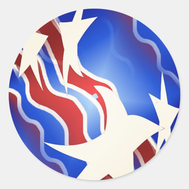 Sticker Rond Rouge, blanc et bleu (Devant)