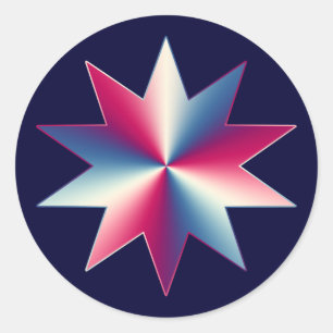 Sticker Rond Rouge, blanc et bleu