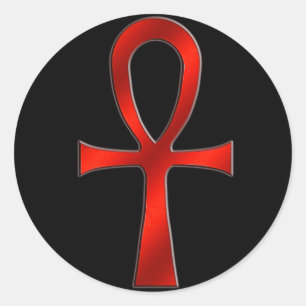 Sticker Rond Rouge d'Ankh