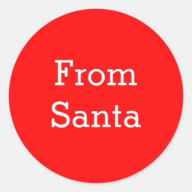 Sticker Rond Rouge et blanc de Père Noël (Devant)