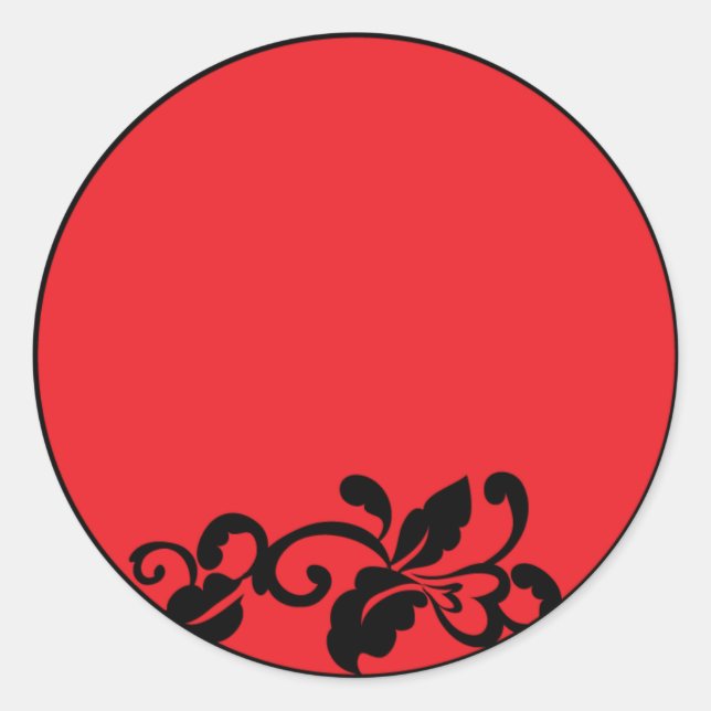 Sticker Rond rouge et noir (Devant)