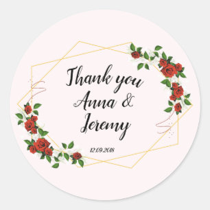 Sticker Rond Rouge géométrique moderne Floral parties scintilla
