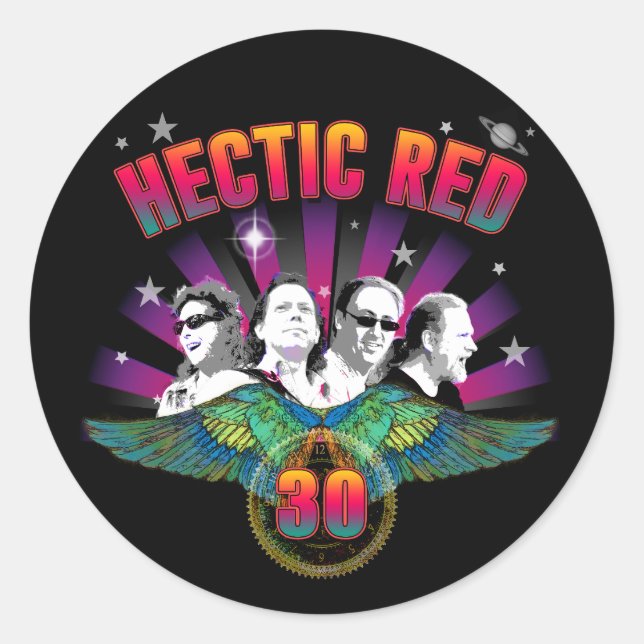 Sticker Rond Rouge Hectique 30 ans (Devant)