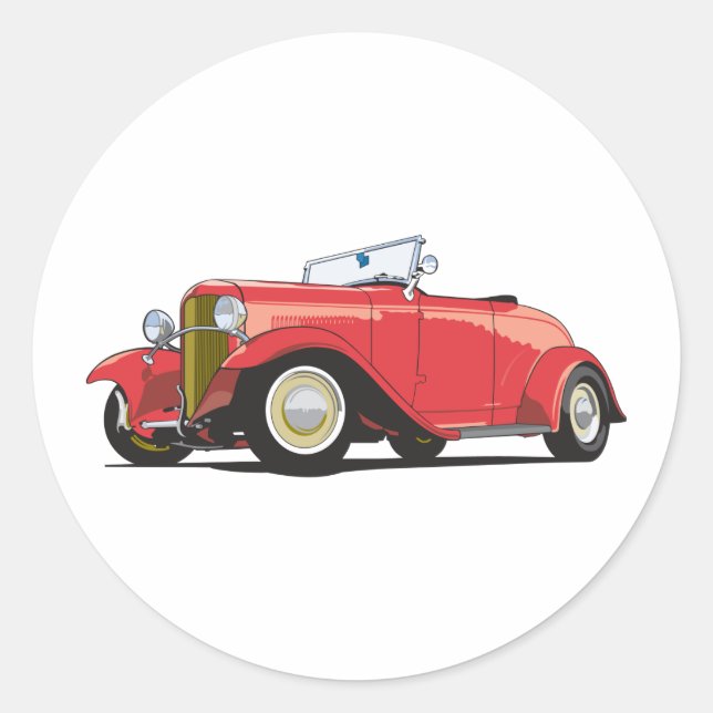 Sticker Rond Rouge Hot Rod (Devant)