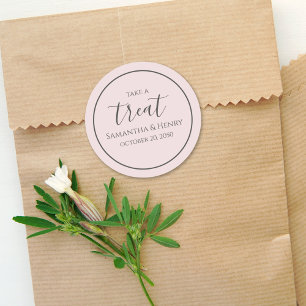 Sticker Rond Rouge Mariage Écriture Calligraphique Simple Trait