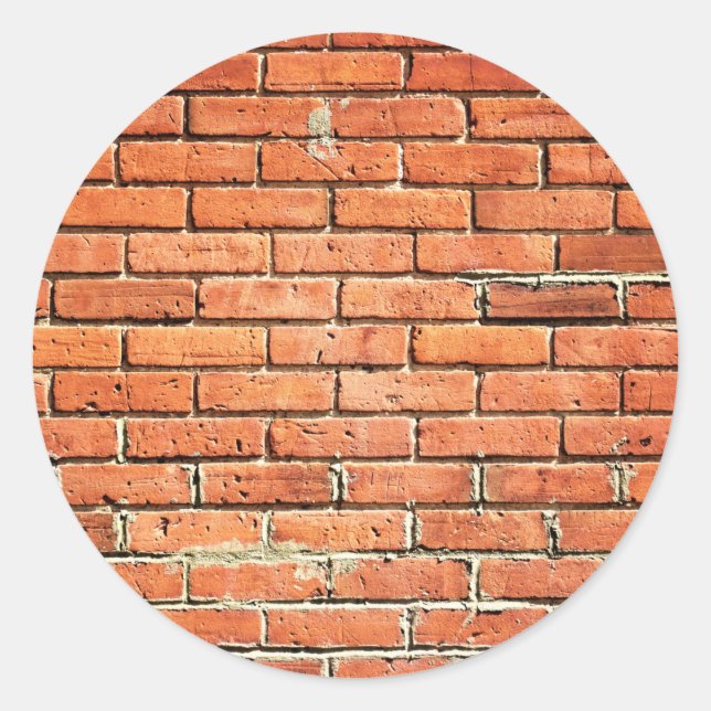 Sticker Rond Rouge Orange Petit Brick Mur urbain (Devant)